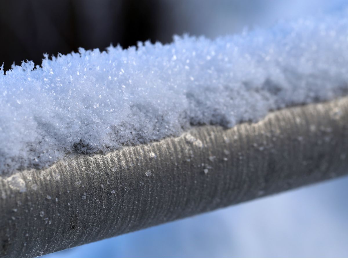 Picture of a frozen pipe that could cause damage